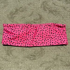 Women's Bandeau Bikini Top size Large in Pink Watermelon Seed Design